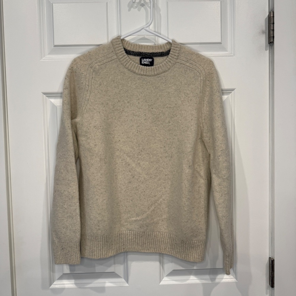 Lands‎ End Vintage Mens Wool
Sweater Size Medium 38-40 Oatmeal
Heather Made USA